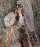 Berthe Morisot Detail of peach trees France oil painting artist